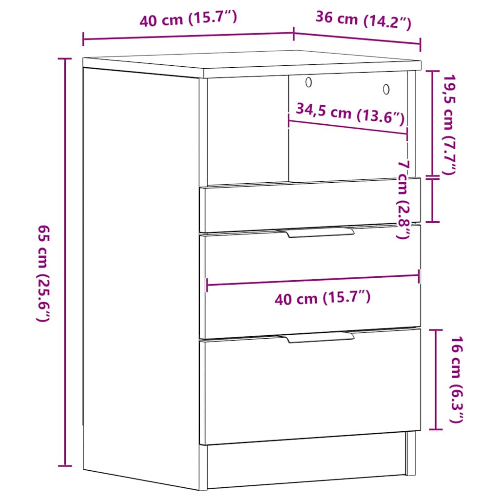 Nachttisch Weiß Holzwerkstoff